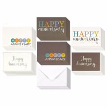 Cartes de voeux joyeux anniversaire, 6 designs de style embellisés multicolores modernes, assortiment de variétés en vrac